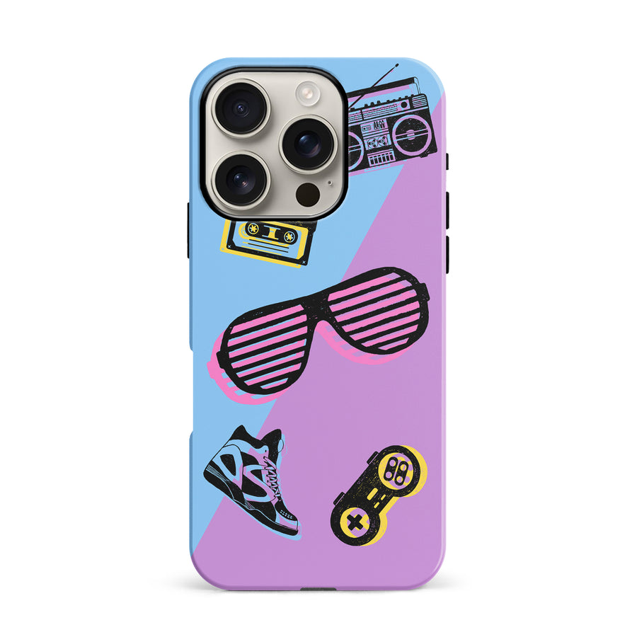 iPhone 16 Pro The Rad 90's Phone Case in Blue/Purple