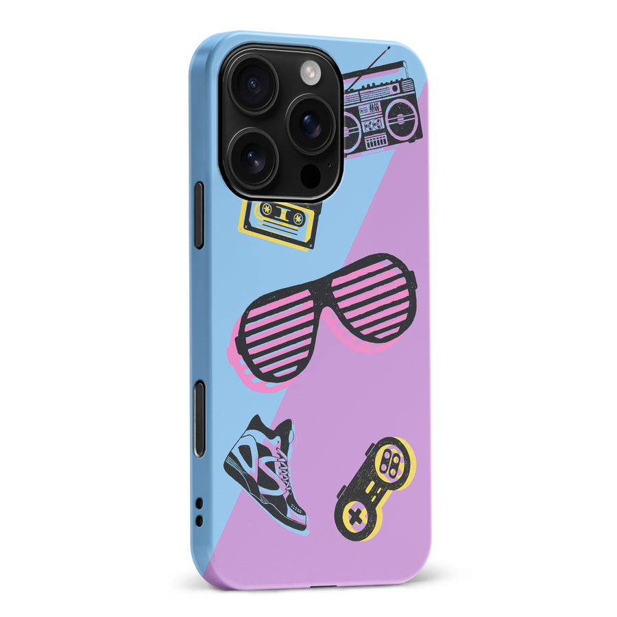 iPhone 16 Pro Max The Rad 90's Phone Case in Blue/Purple