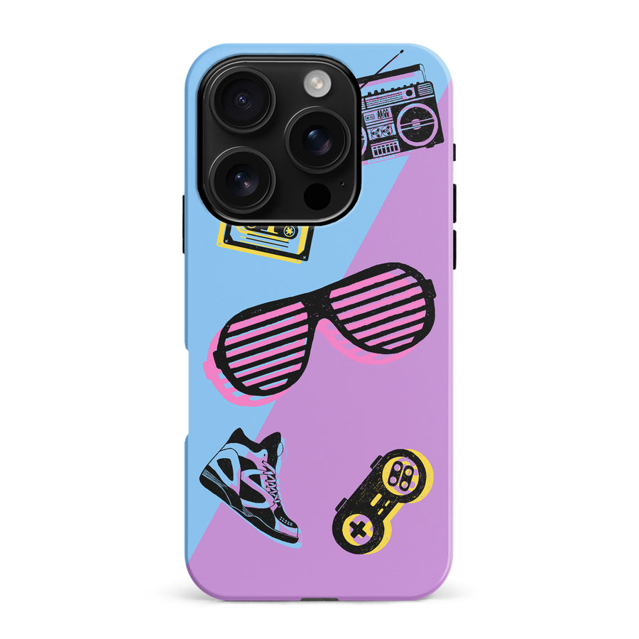 iPhone 16 Pro Max The Rad 90's Phone Case in Blue/Purple