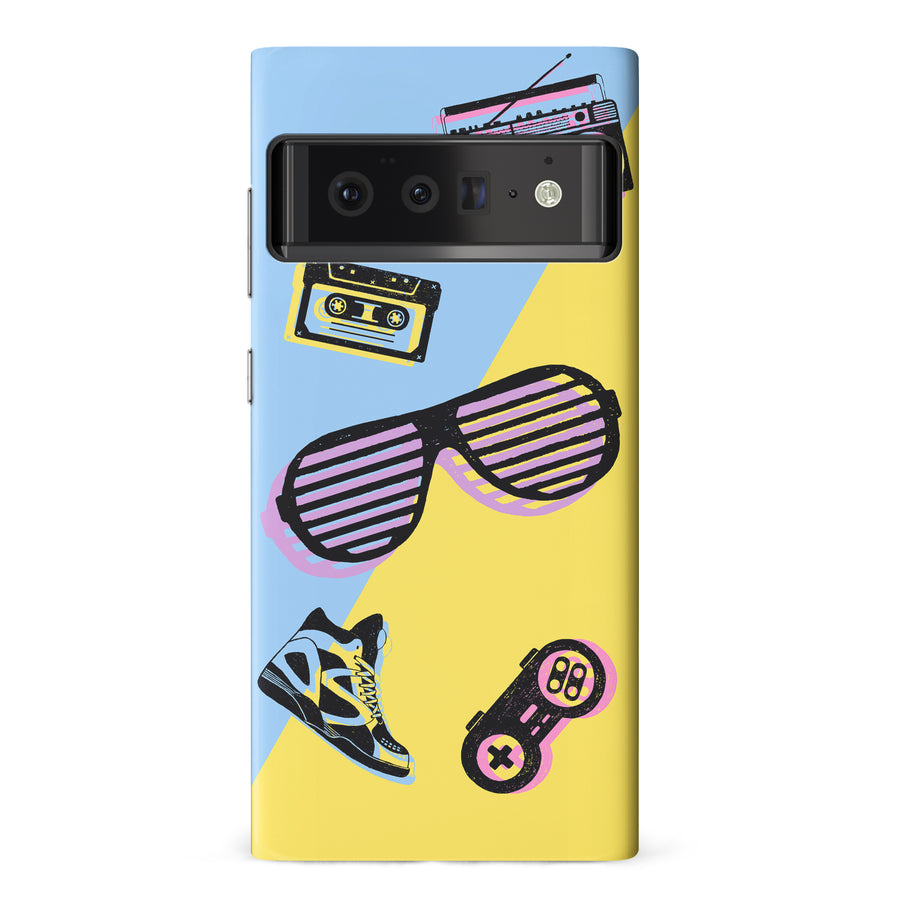 Google Pixel 6 Pro The Rad 90's Phone Case in Blue/Yellow
