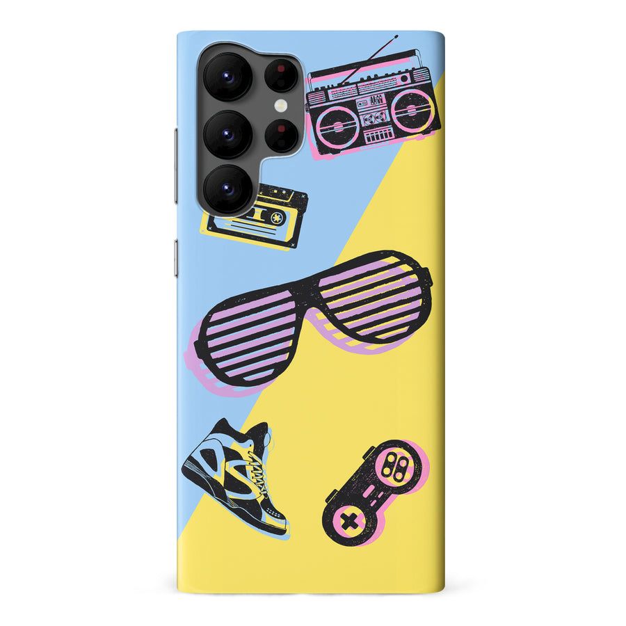 Samsung Galaxy S22 Ultra The Rad 90's Phone Case in Blue/Yellow