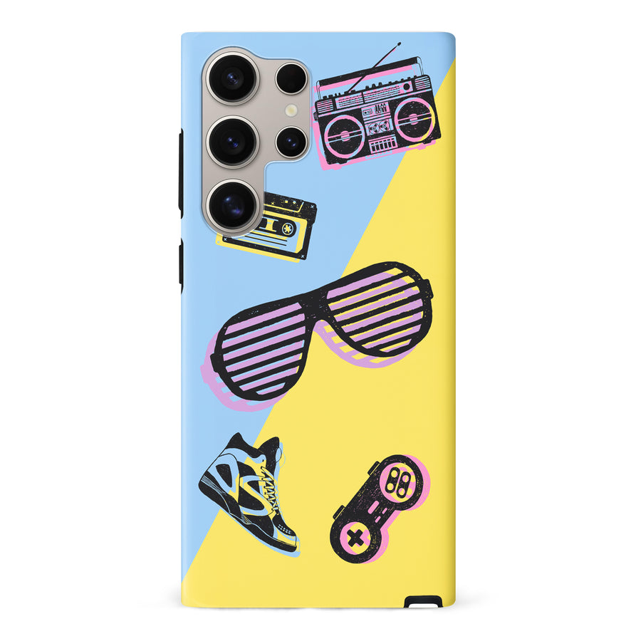 Samsung S24 Ultra The Rad 90's Phone Case - Blue/Yellow
