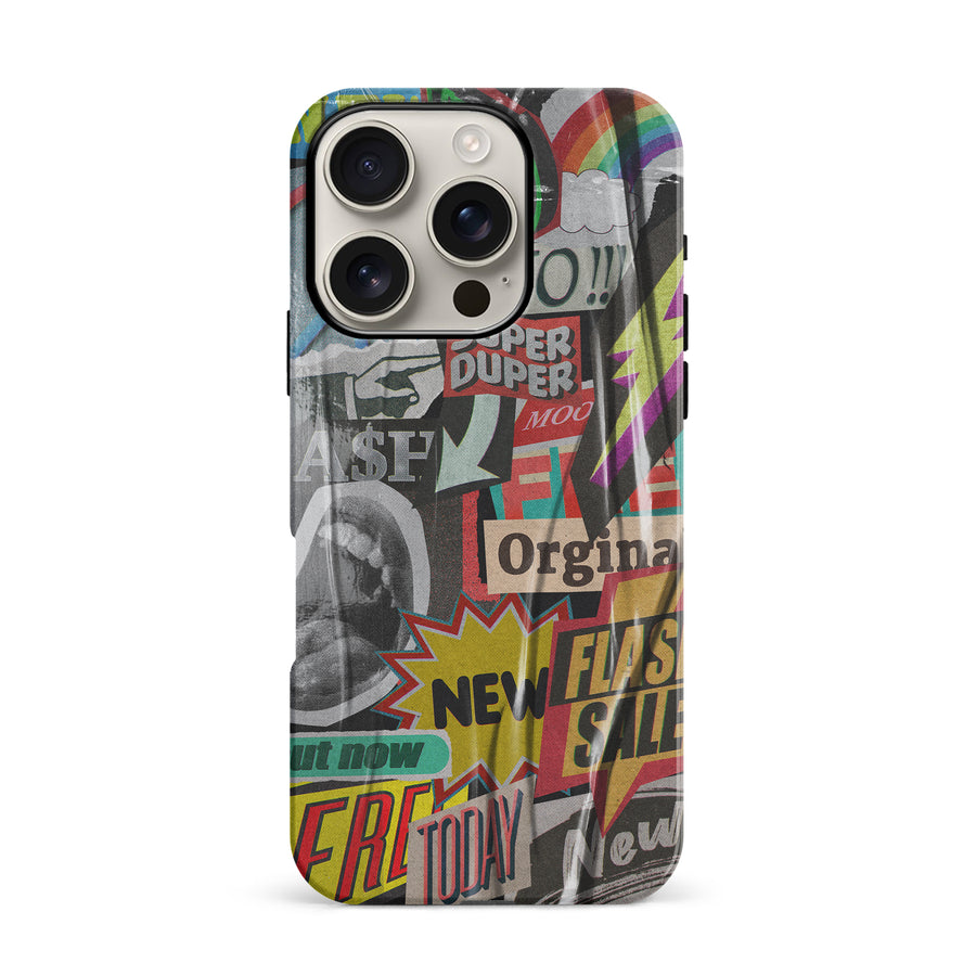 iPhone 16 Pro Retro Stickers Phone Case