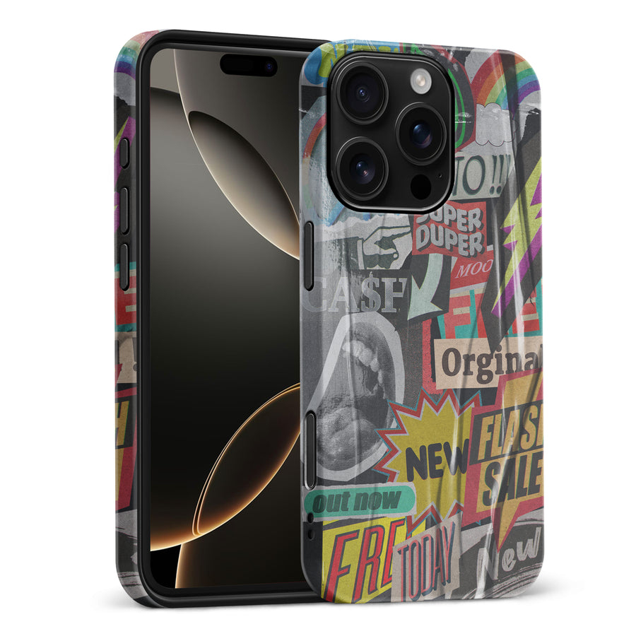 iPhone 16 Pro Max Retro Stickers Phone Case