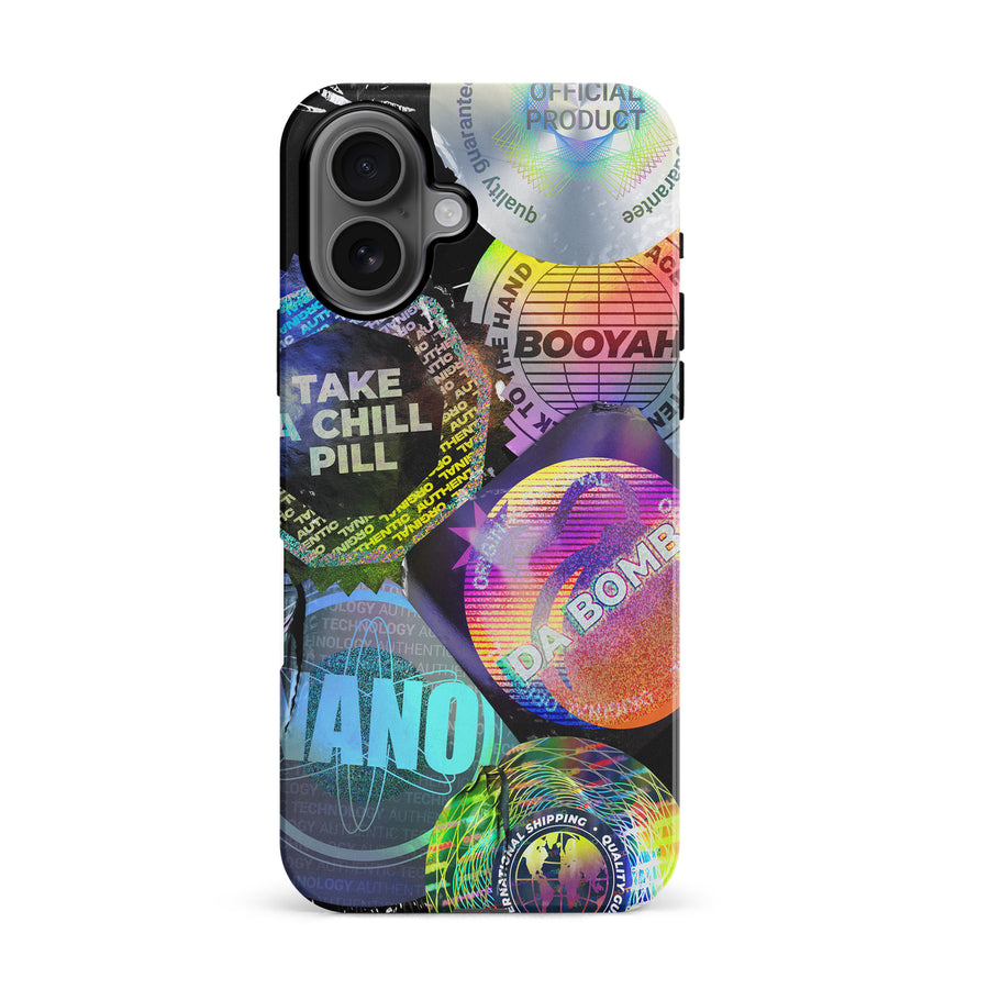 iPhone 16 Holo Stickers Phone Case