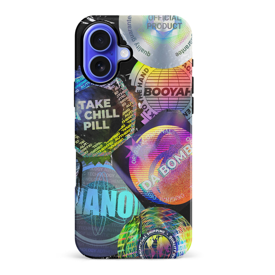 iPhone 16 Plus Holo Stickers Phone Case