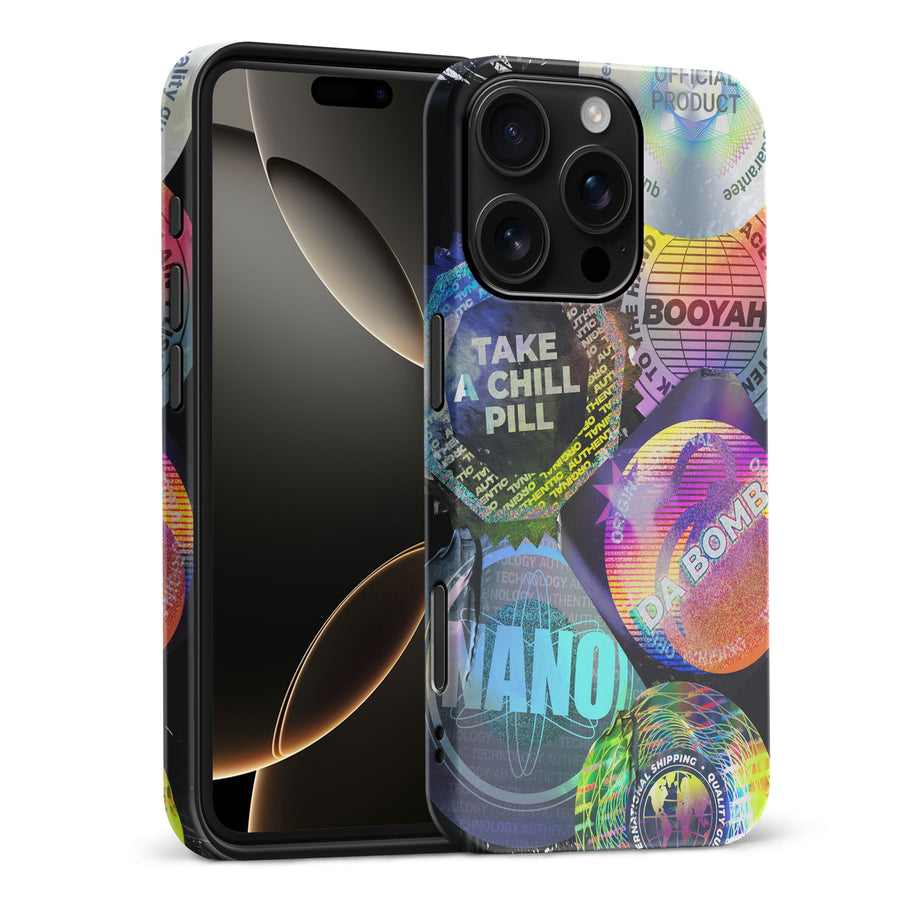 iPhone 16 Pro Max Holo Stickers Phone Case