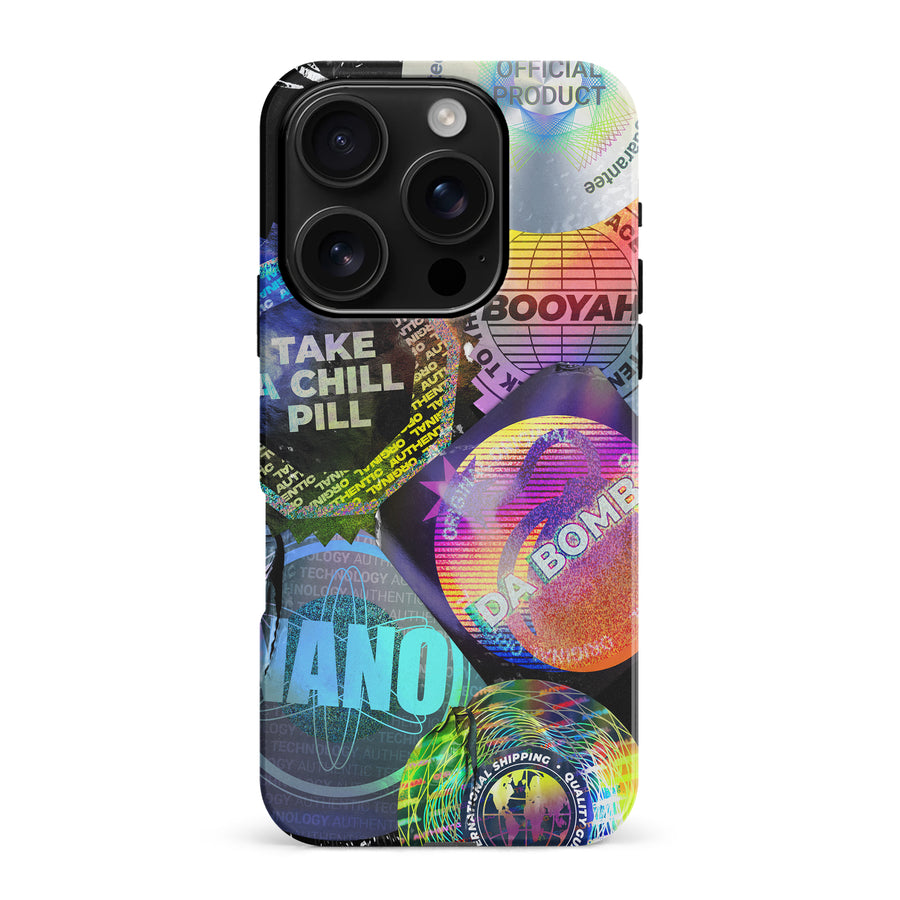 iPhone 16 Pro Max Holo Stickers Phone Case