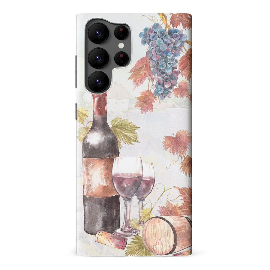 Samsung Galaxy S22 Ultra Wine & Grapes Painting Phone Case