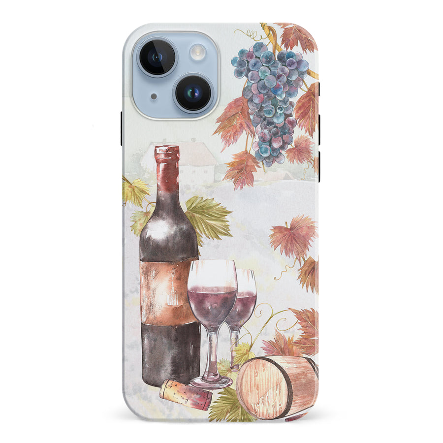 iPhone 15 Wine & Grapes Painting Phone Case