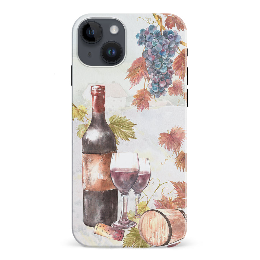 iPhone 15 Plus Wine & Grapes Painting Phone Case