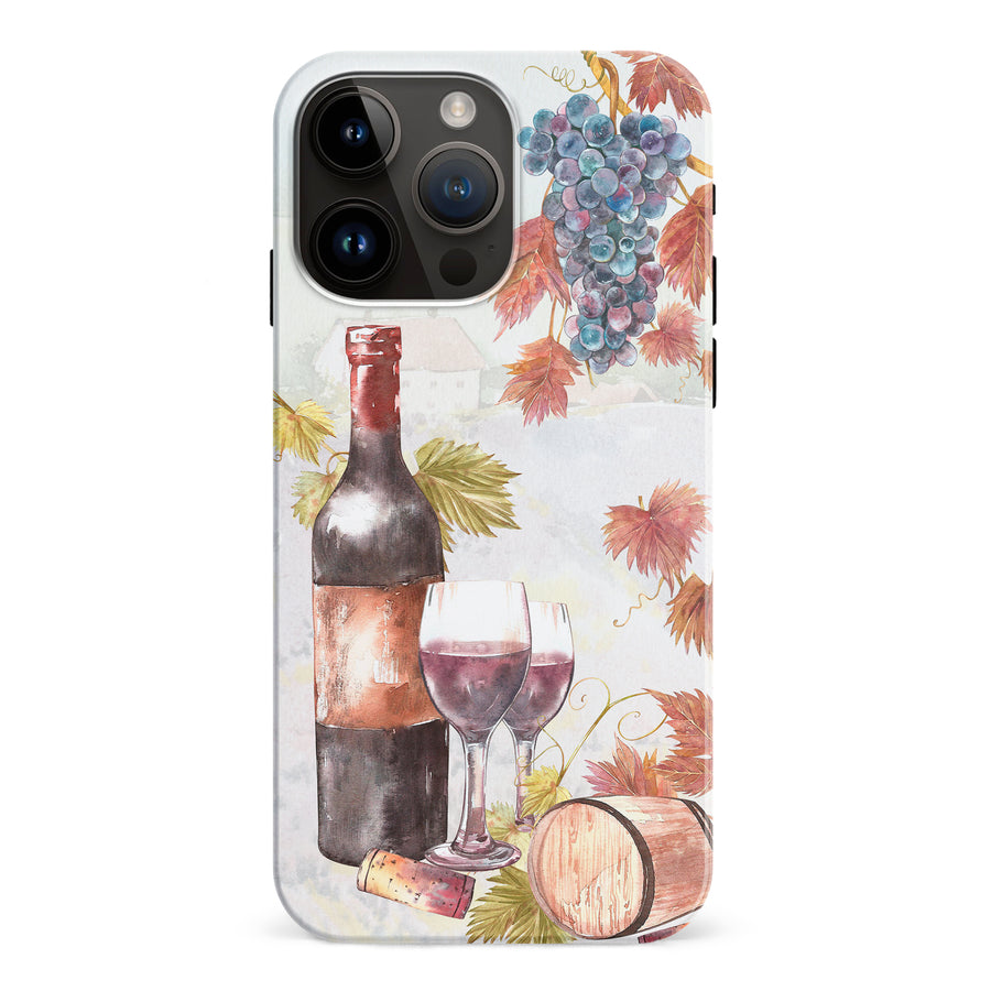 iPhone 15 Pro Max Wine & Grapes Painting Phone Case