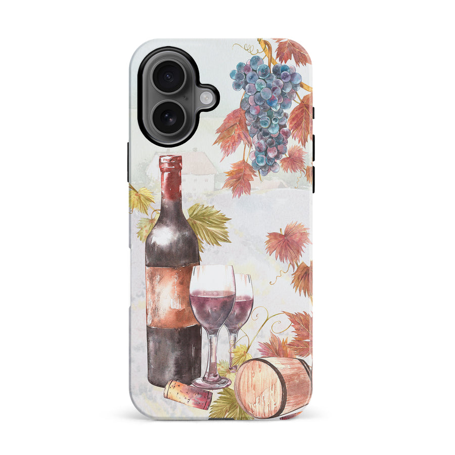 iPhone 16 Wine & Grapes Painting Phone Case