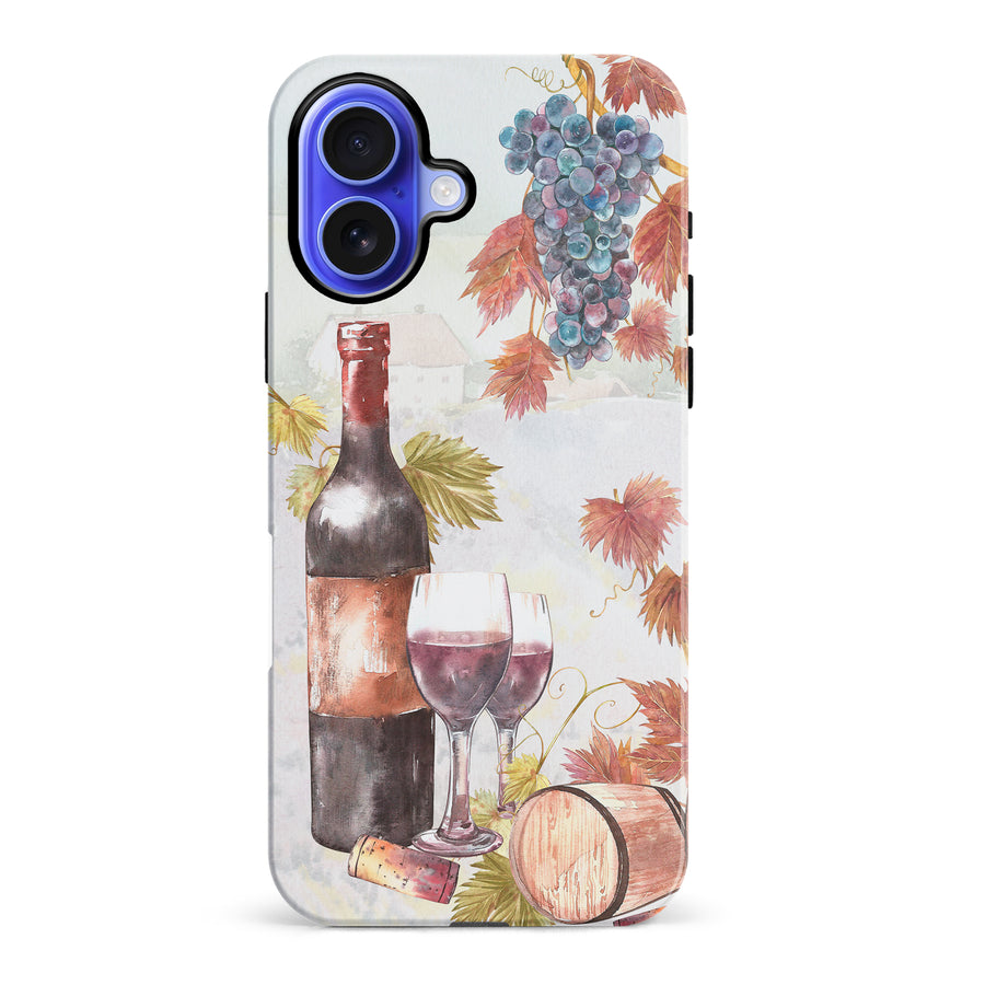 iPhone 16 Plus Wine & Grapes Painting Phone Case