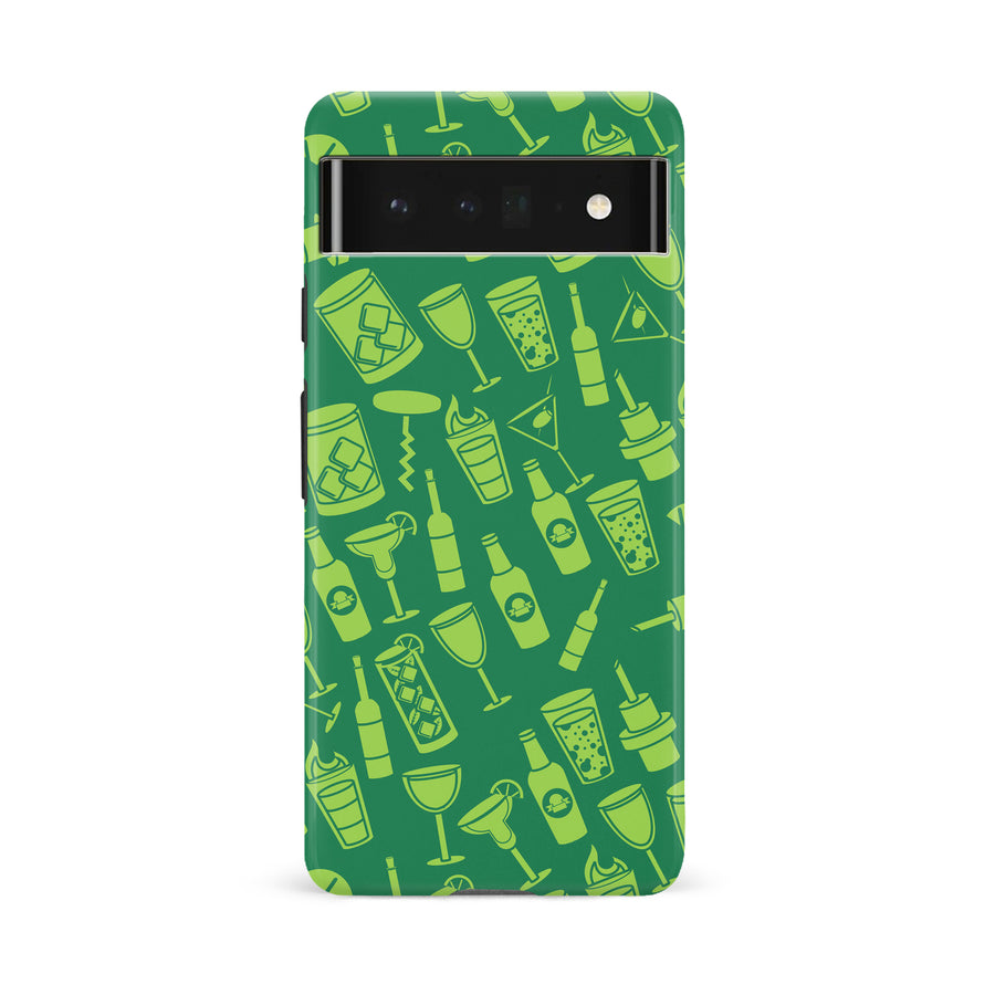 Google Pixel 6A Cocktails & Dreams Phone Case in Green