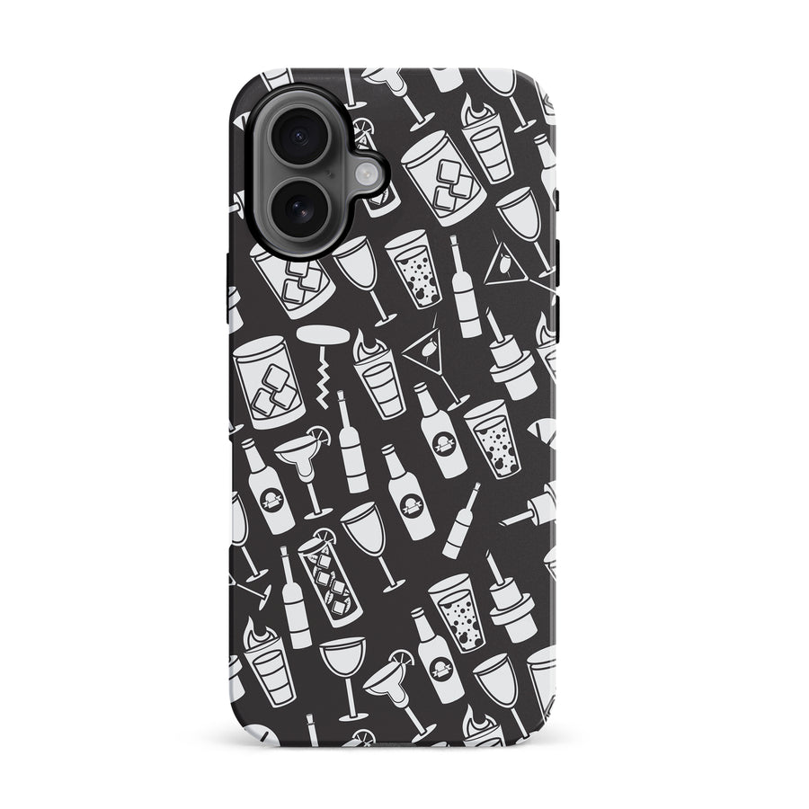 iPhone 16 Cocktails & Dreams Phone Case in Black