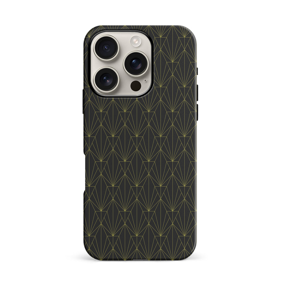 iPhone 16 Pro Showcase Art Deco Phone Case in Black