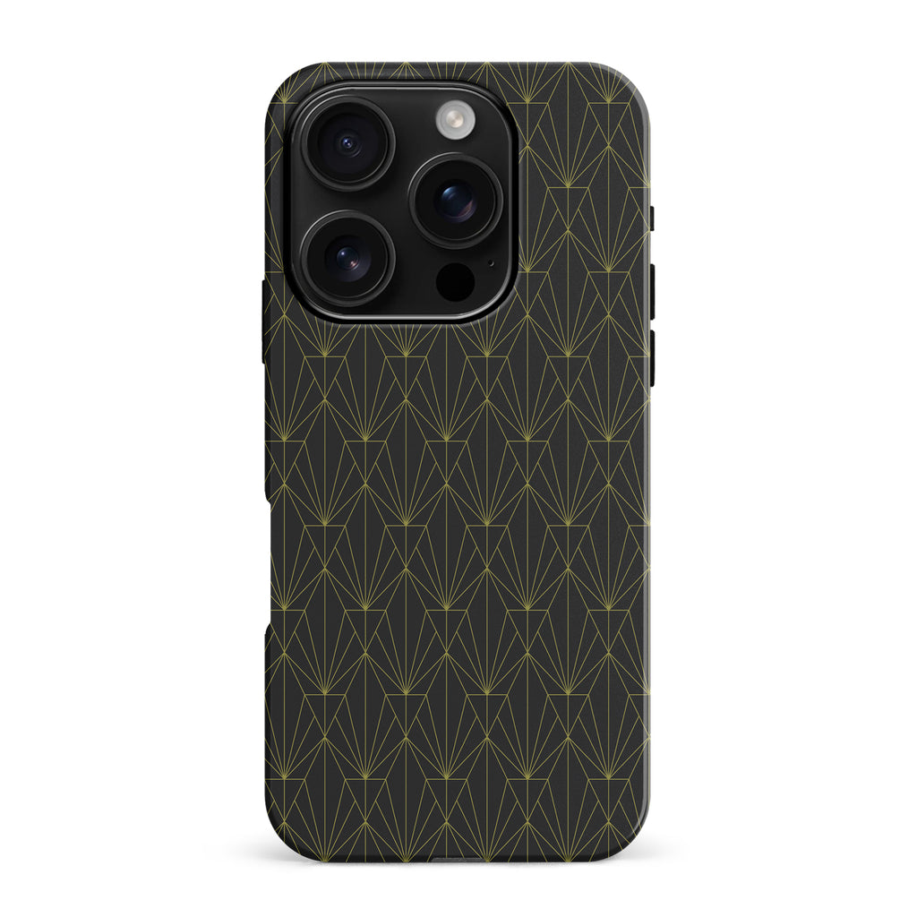 iPhone 16 Pro Max Showcase Art Deco Phone Case in Black