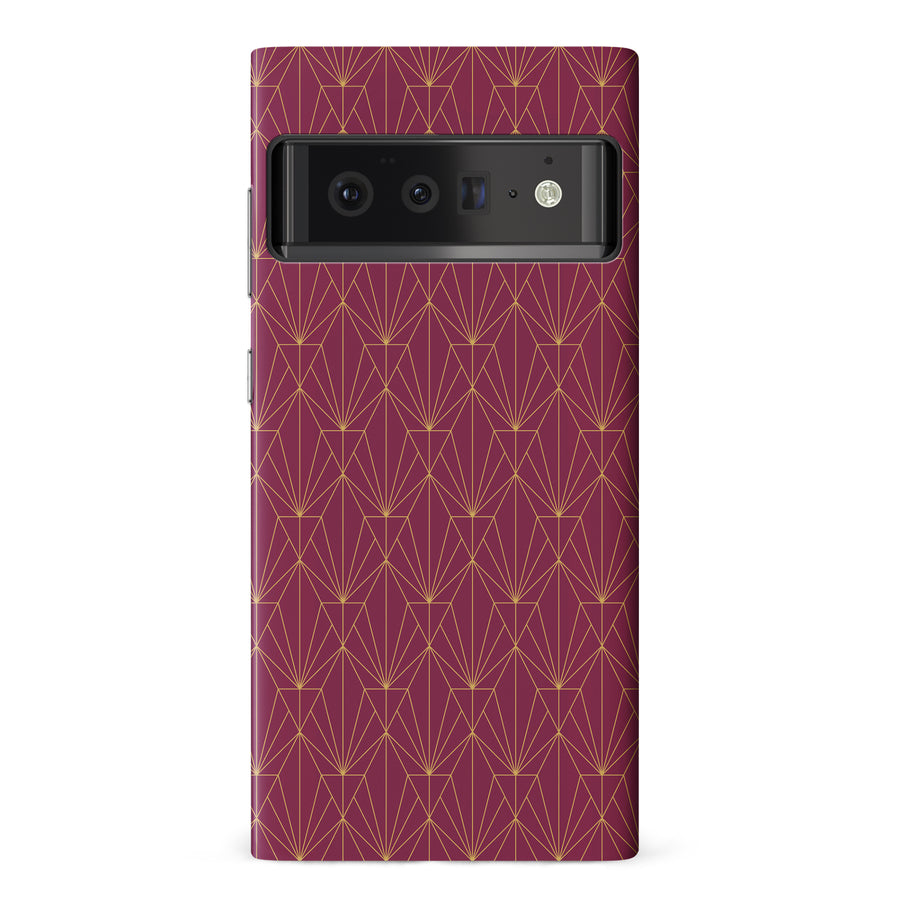 Google Pixel 6 Pro Iconic Art Deco Phone Case in Maroon