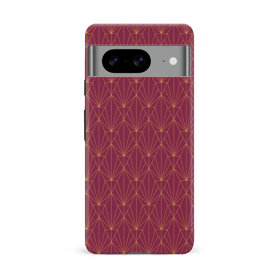 Google Pixel 8 Showcase Art Deco Phone Case in Maroon