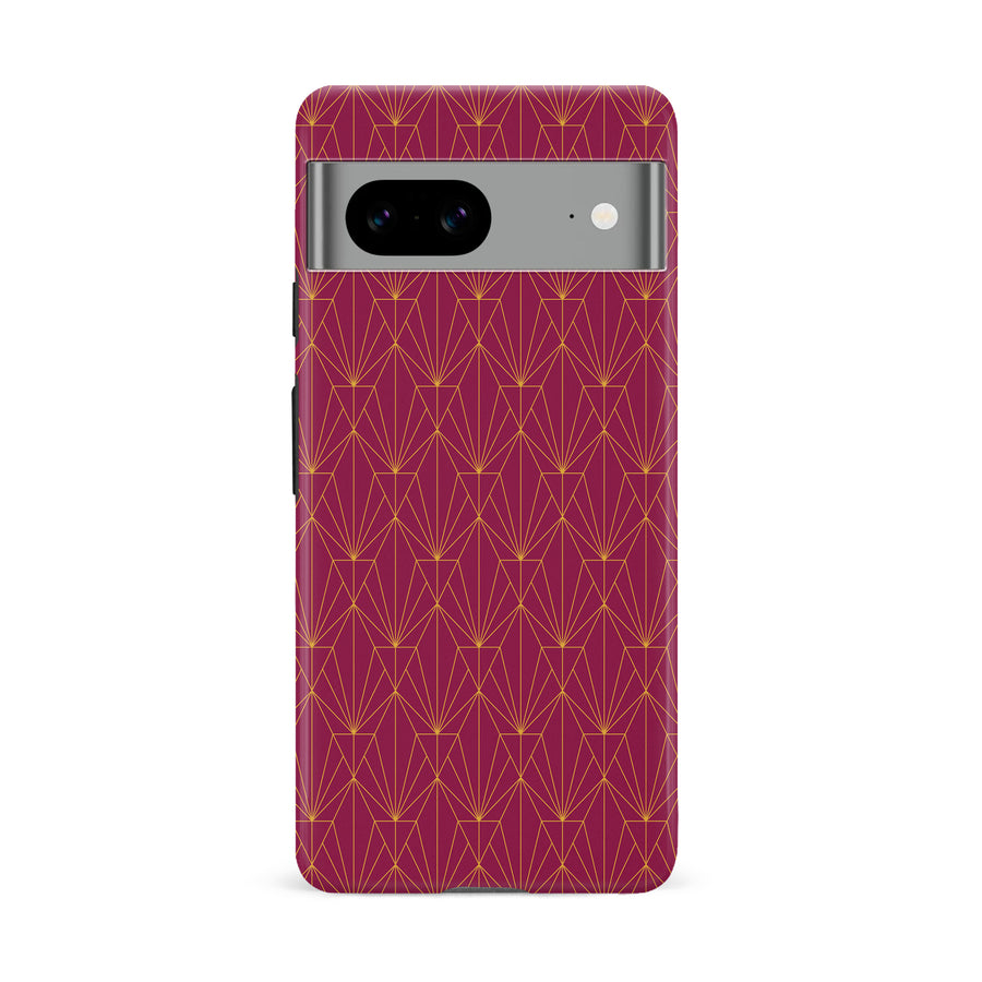 Google Pixel 8A Showcase Art Deco Phone Case in Maroon