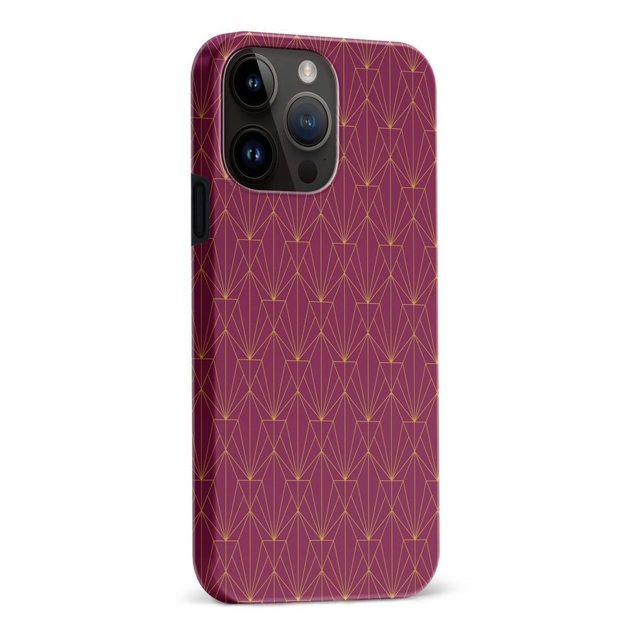 iPhone 15 Pro Max Showcase Art Deco Phone Case in Maroon