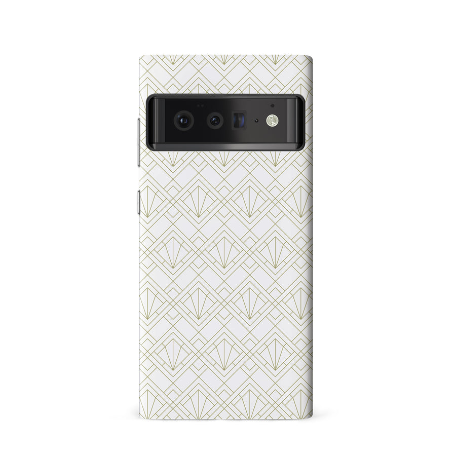 Google Pixel 6 Showcase Art Deco Phone Case in White