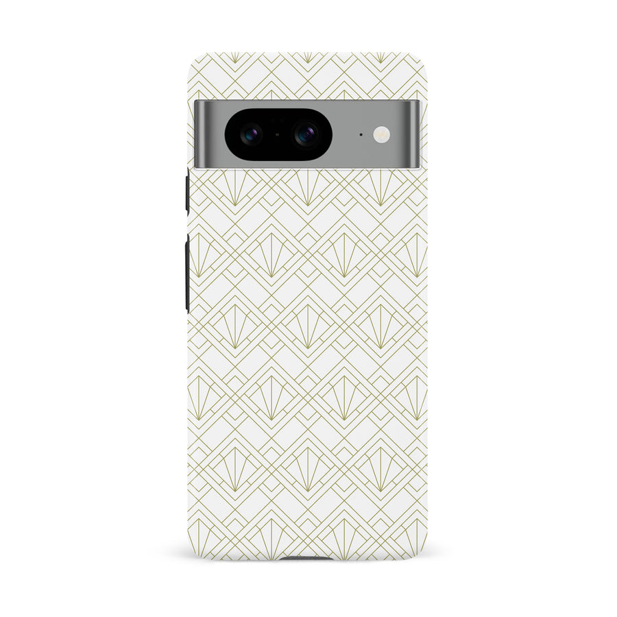 Google Pixel 8 Iconic Art Deco Phone Case in White