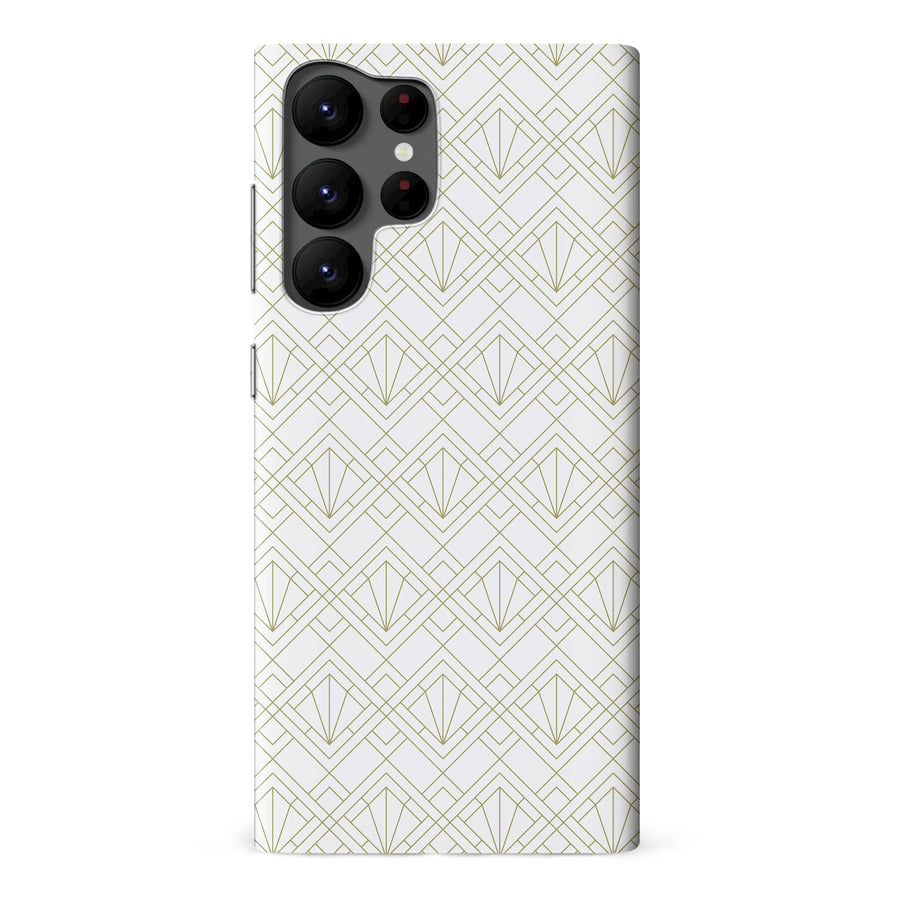 Samsung Galaxy S22 Ultra Showcase Art Deco Phone Case in White
