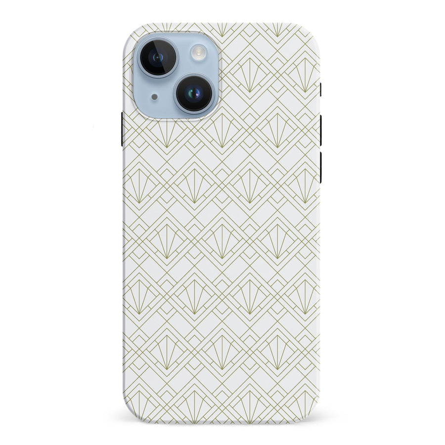 iPhone 15 Iconic Art Deco Phone Case in White