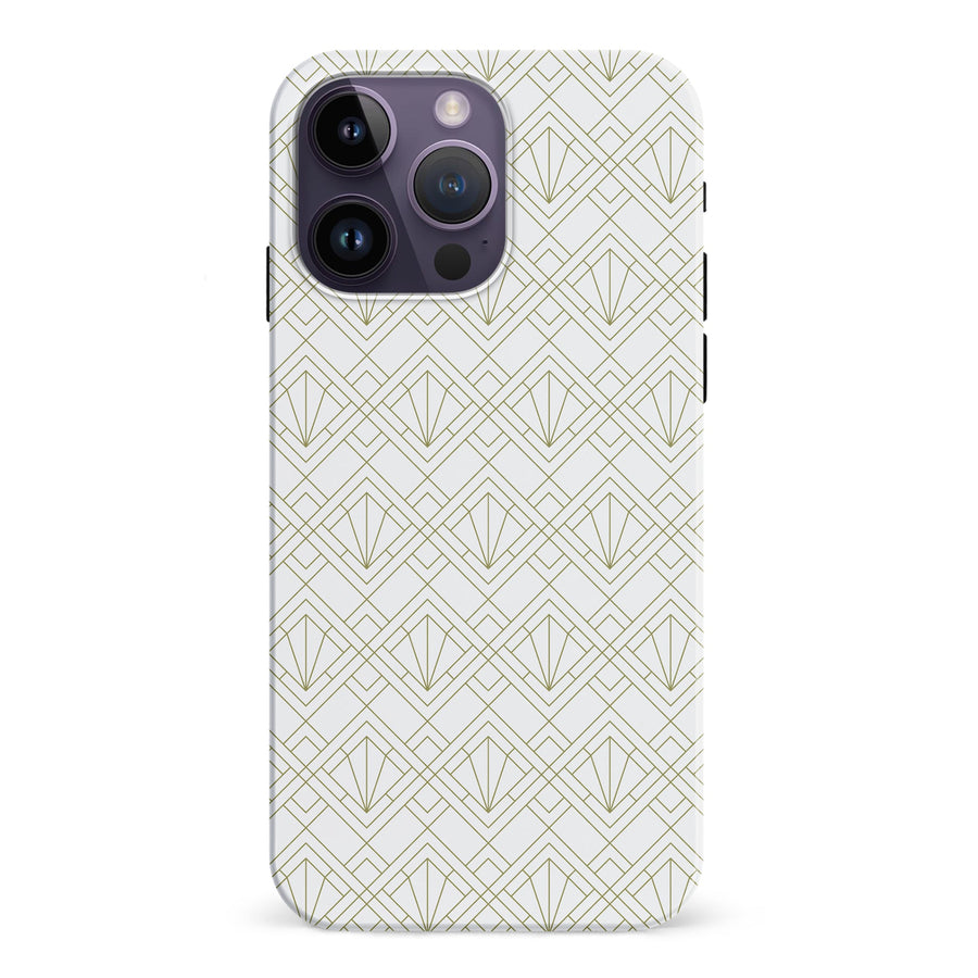 iPhone 15 Pro Iconic Art Deco Phone Case in White