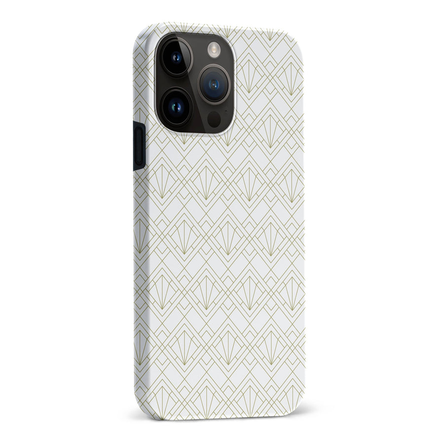 iPhone 15 Pro Max Iconic Art Deco Phone Case in White