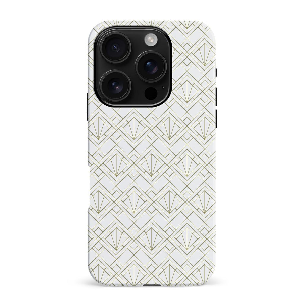 iPhone 16 Pro Max Iconic Art Deco Phone Case in White