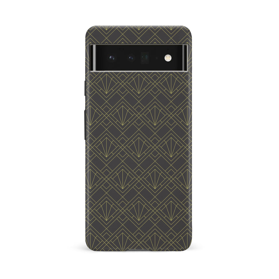 Google Pixel 6A Pro Iconic Art Deco Phone Case in Black