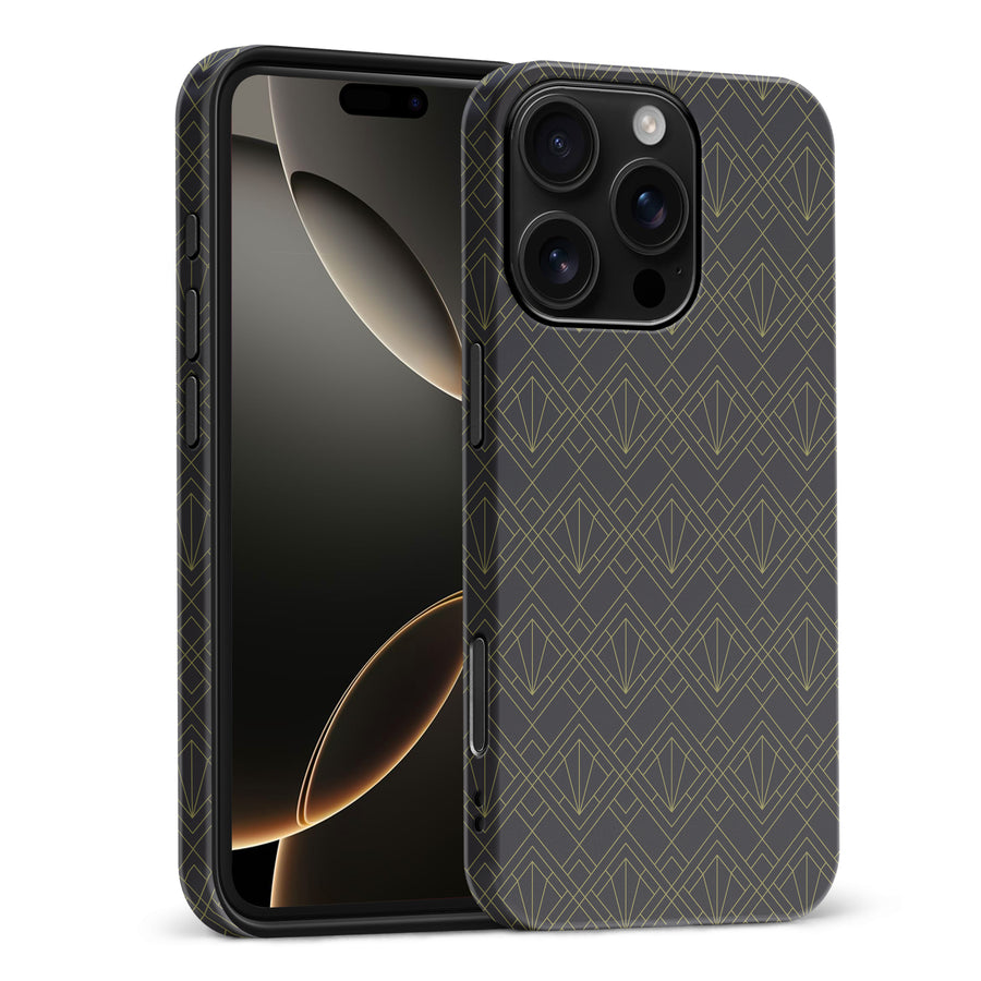iPhone 16 Pro Max Iconic Art Deco Phone Case in Black