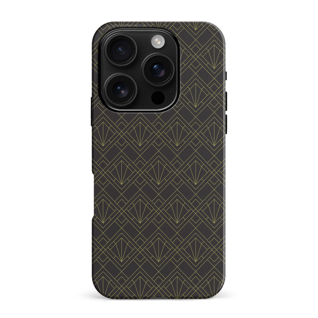 iPhone 16 Pro Max Iconic Art Deco Phone Case in Black