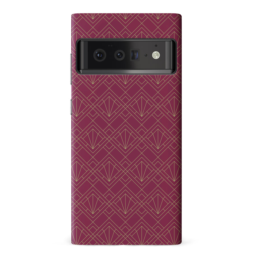 Google Pixel 6 Pro Showcase Art Deco Phone Case in Maroon