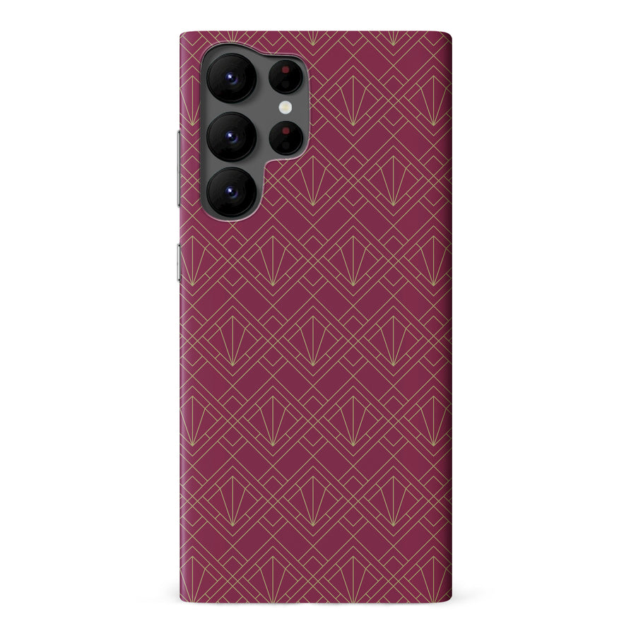 Samsung Galaxy S22 Ultra Iconic Art Deco Phone Case in Maroon