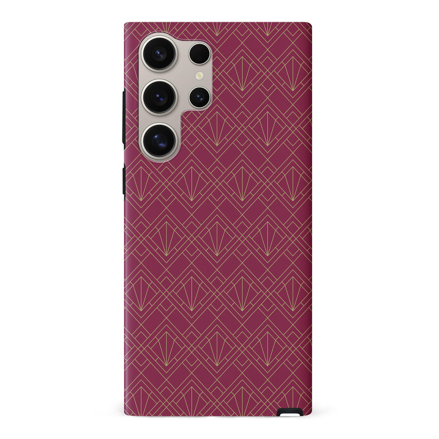 Samsung Galaxy S24 Ultra Iconic Art Deco Phone Case - Maroon