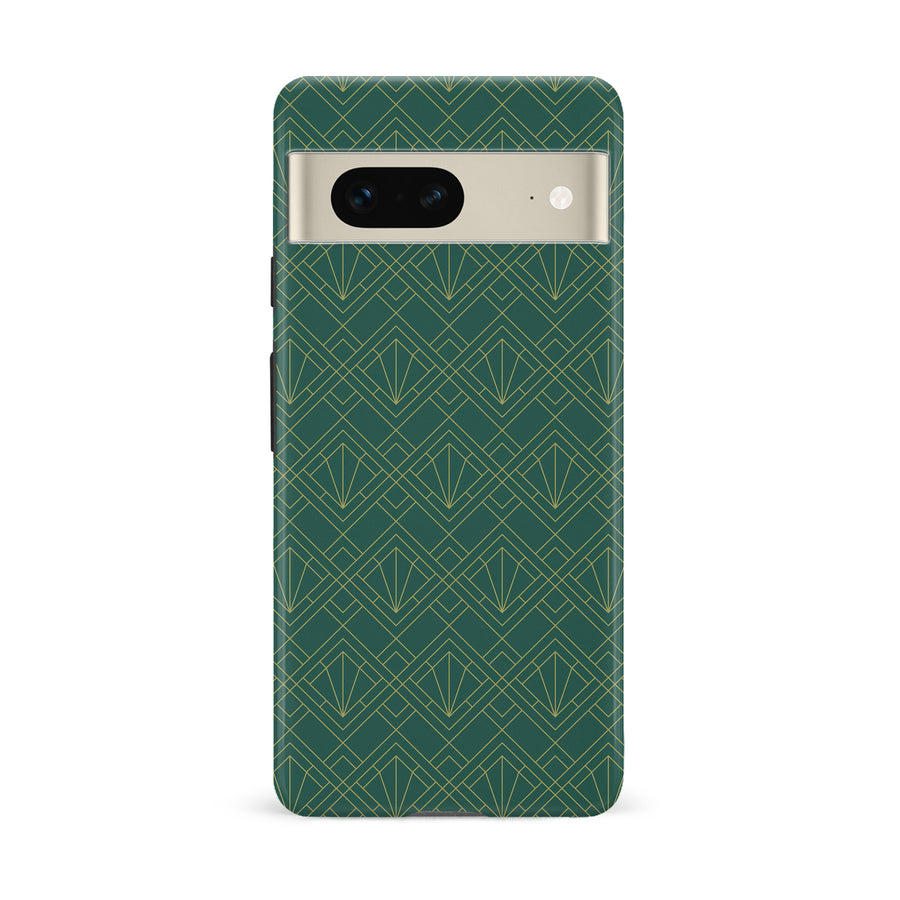Google Pixel 7 Iconic Art Deco Phone Case in Green