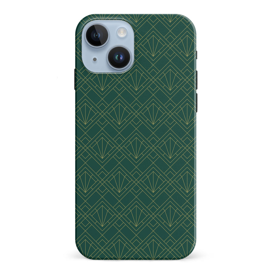 iPhone 15 Iconic Art Deco Phone Case in Green
