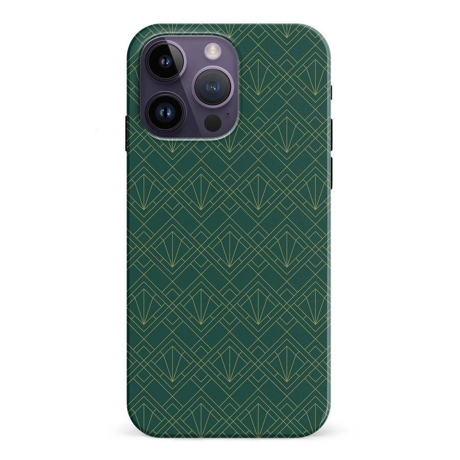 iPhone 15 Pro Iconic Art Deco Phone Case in Green