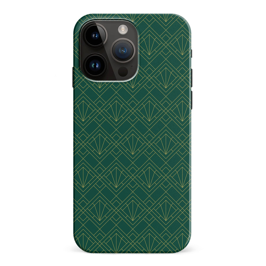 iPhone 15 Pro Max Iconic Art Deco Phone Case in Green