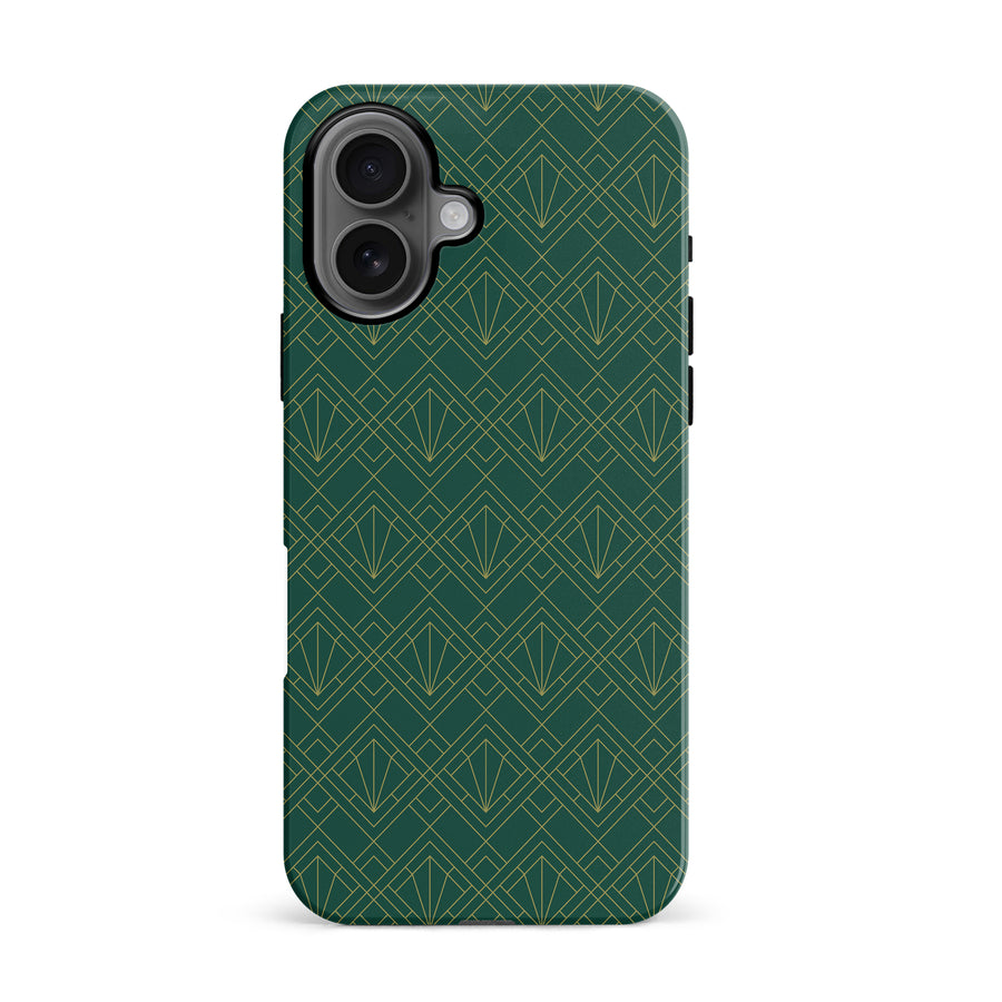 iPhone 16 Iconic Art Deco Phone Case in Green