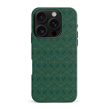 iPhone 16 Pro Max Iconic Art Deco Phone Case in Green