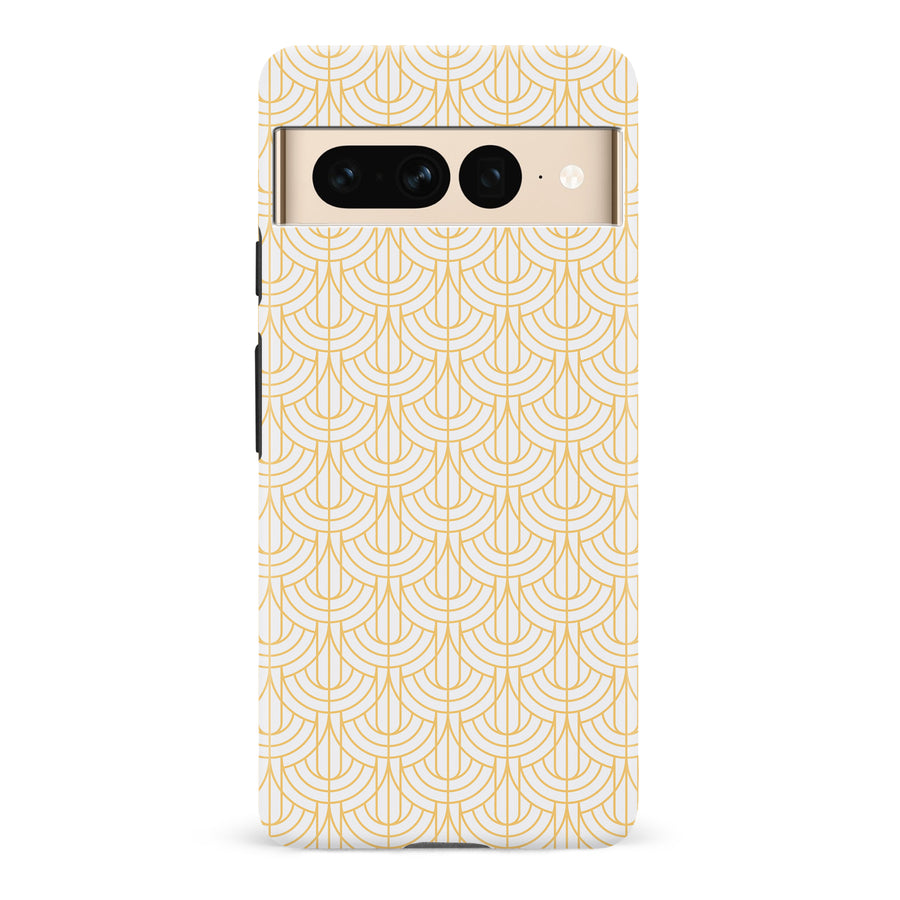 Google Pixel 7 Pro Curved Art Deco Phone Case in White