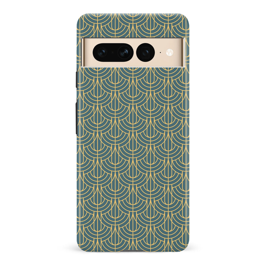 Google Pixel 7 Pro Curved Art Deco Phone Case in Green