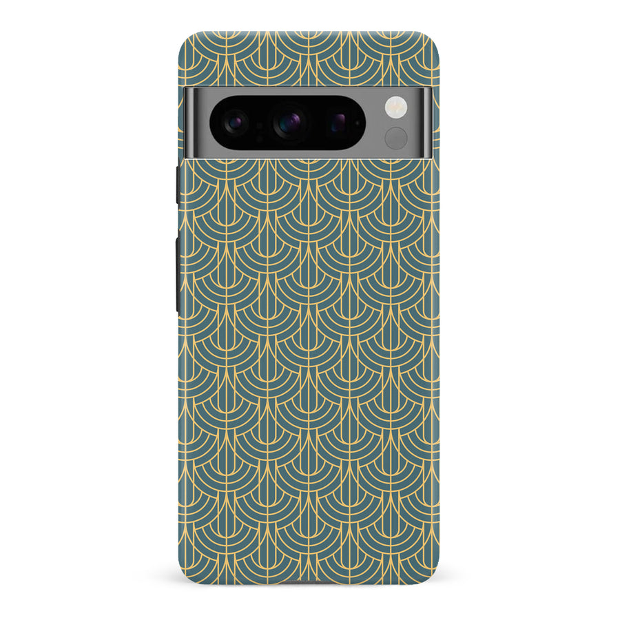 Google Pixel 8 Pro Curved Art Deco Phone Case in Green