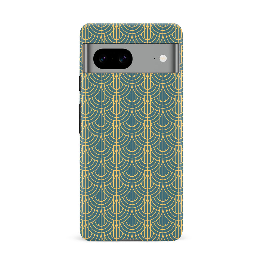 Google Pixel 8A Curved Art Deco Phone Case in Green