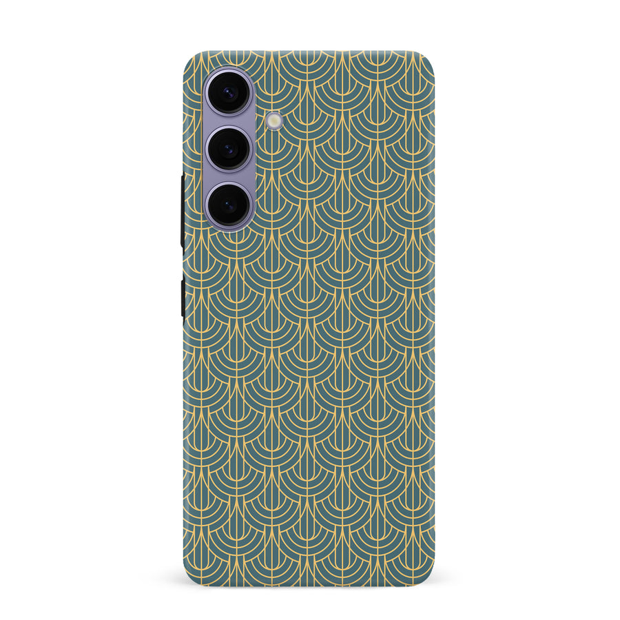 Samsung Galaxy S24 Plus Curved Art Deco Phone Case - Green